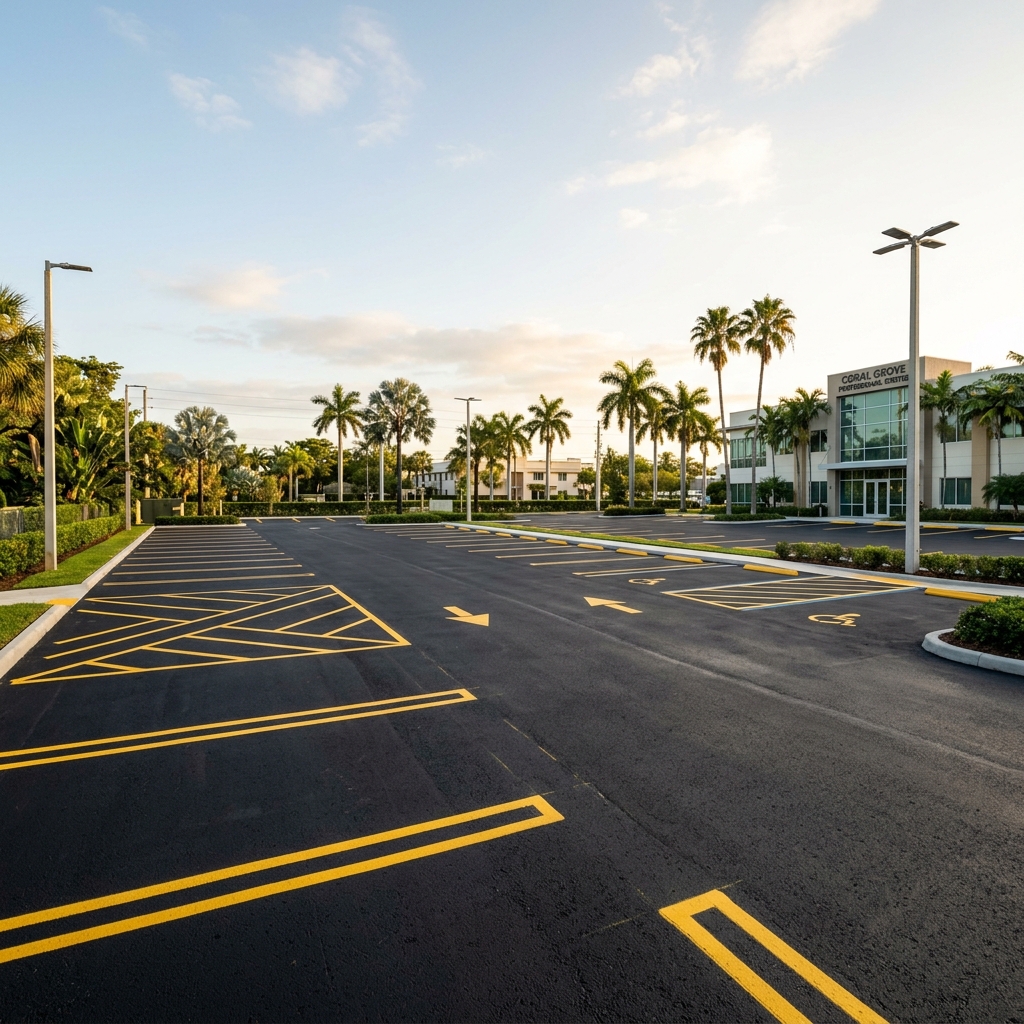 Commercial asphalt repair near C.B. Smith Park in Pembroke Pines